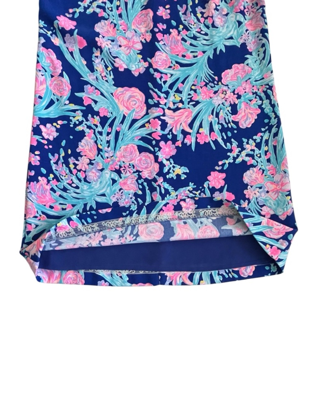 Lilly Pulitzer Tabby Shift Mini Dress Toucan Party Corsica Blue, Scallops XS - Picture 3 of 10